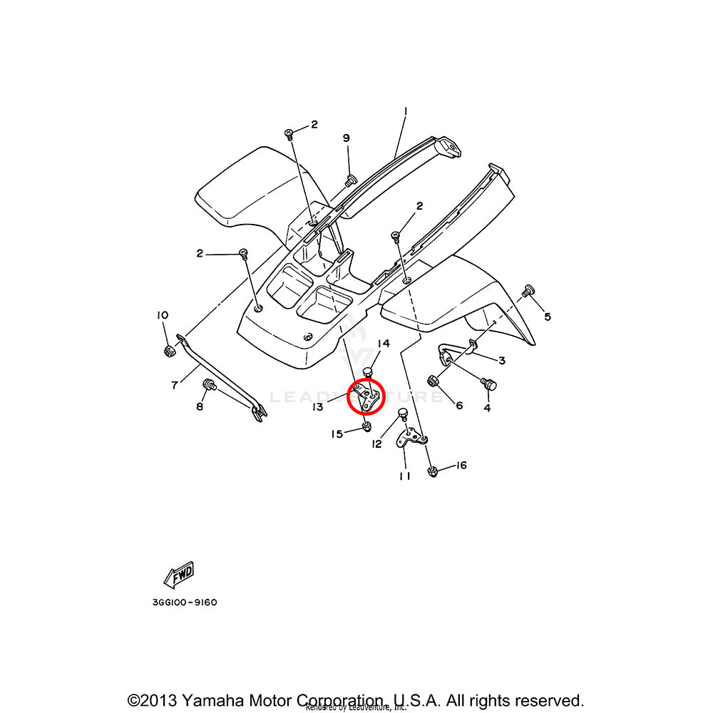 Banshee Right Radiator & Fender Bracket