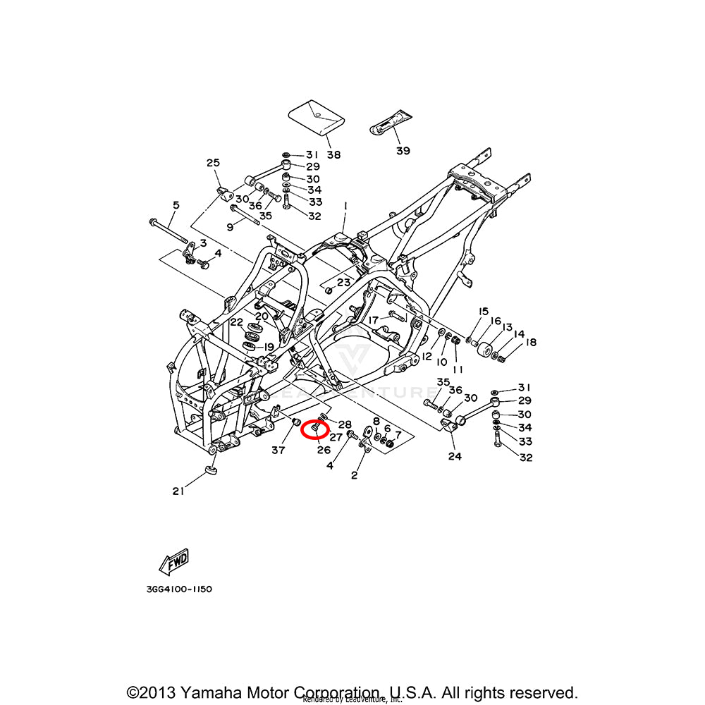 Banshee Engine Stay Bracket to Frame Bolt