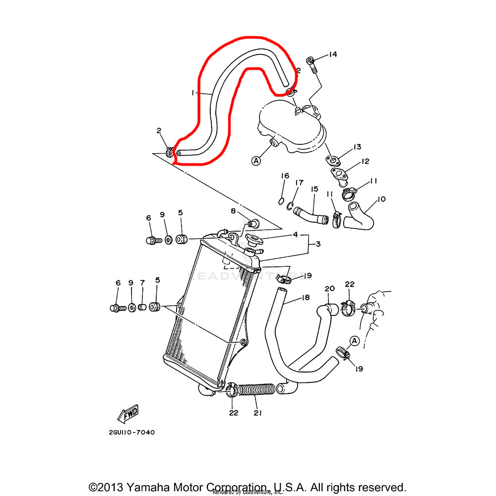 Banshee Radiator To Head Hose (Burp Tube)