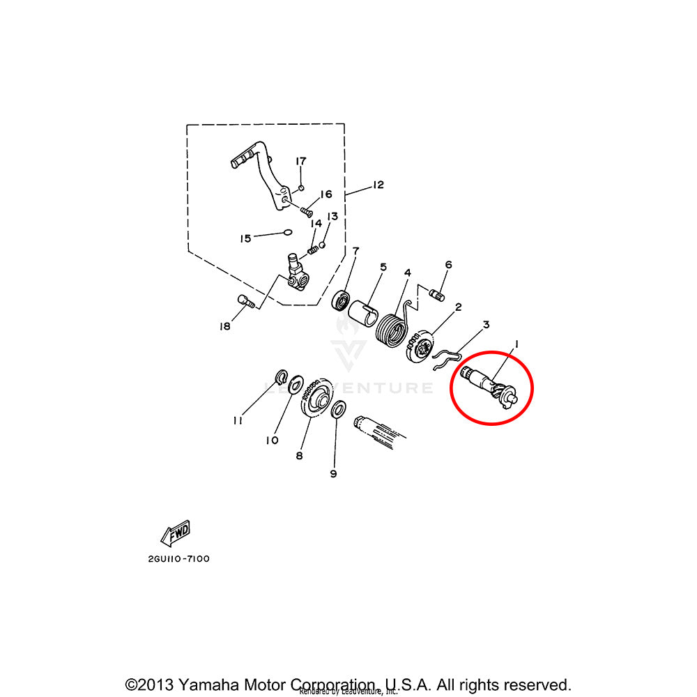 Banshee Kick Starter Axle Assembly