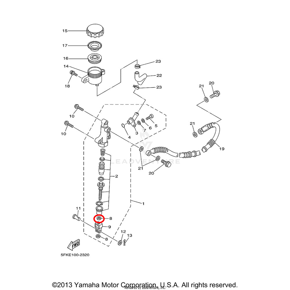 Banshee Rear Master Cylinder Jam Nut