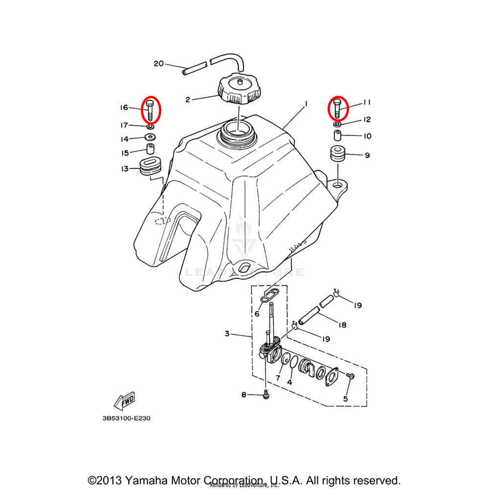 Banshee Fuel Tank Bolt