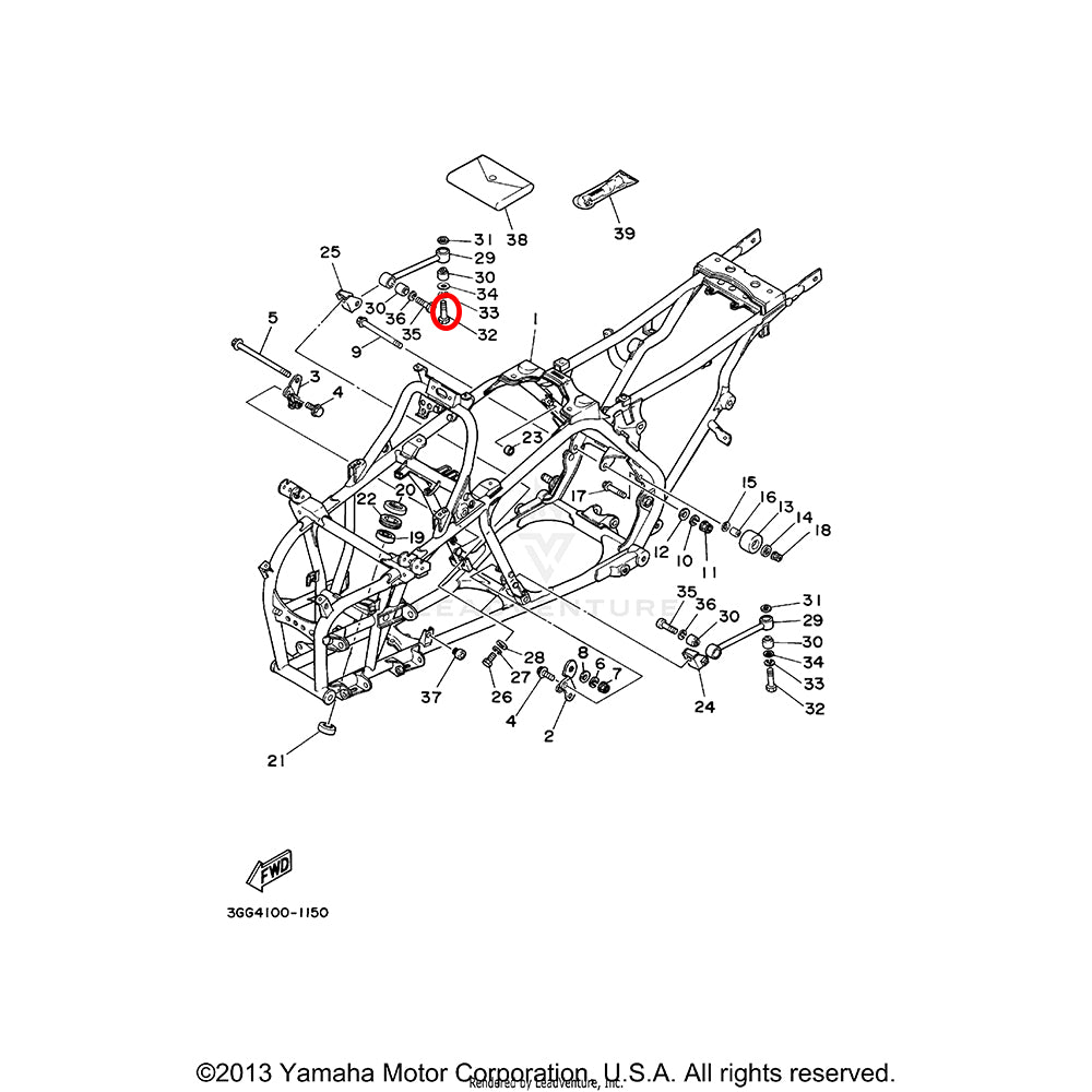 Banshee Engine Stay to Engine Bolt